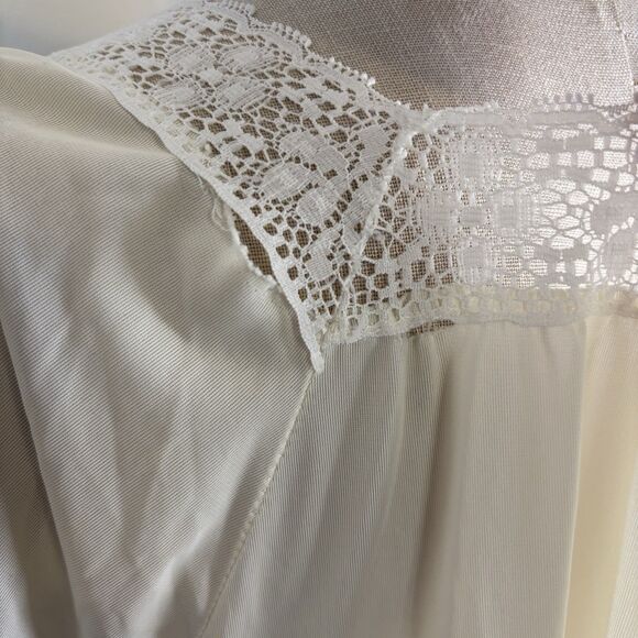 VTG 70's Figurfit NIght Gown Slip Maxi Long Lace Trim Flaw Size 2X - Picture 4 of 10